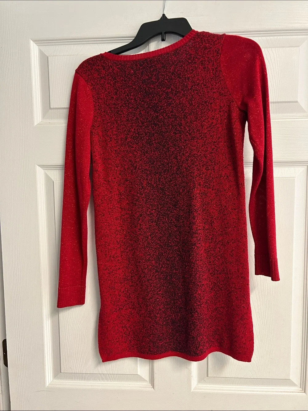 Apt. 9 Red and Black Sparkle Crewneck Sweater